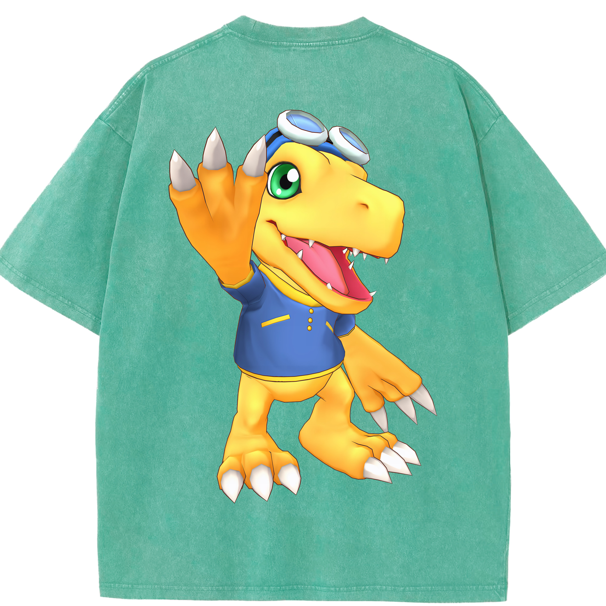 （画像用） Digimon デジタルモンスター/デジモン 綿100% ヴィンテージ風 半袖Tシャツ（背面プリント）